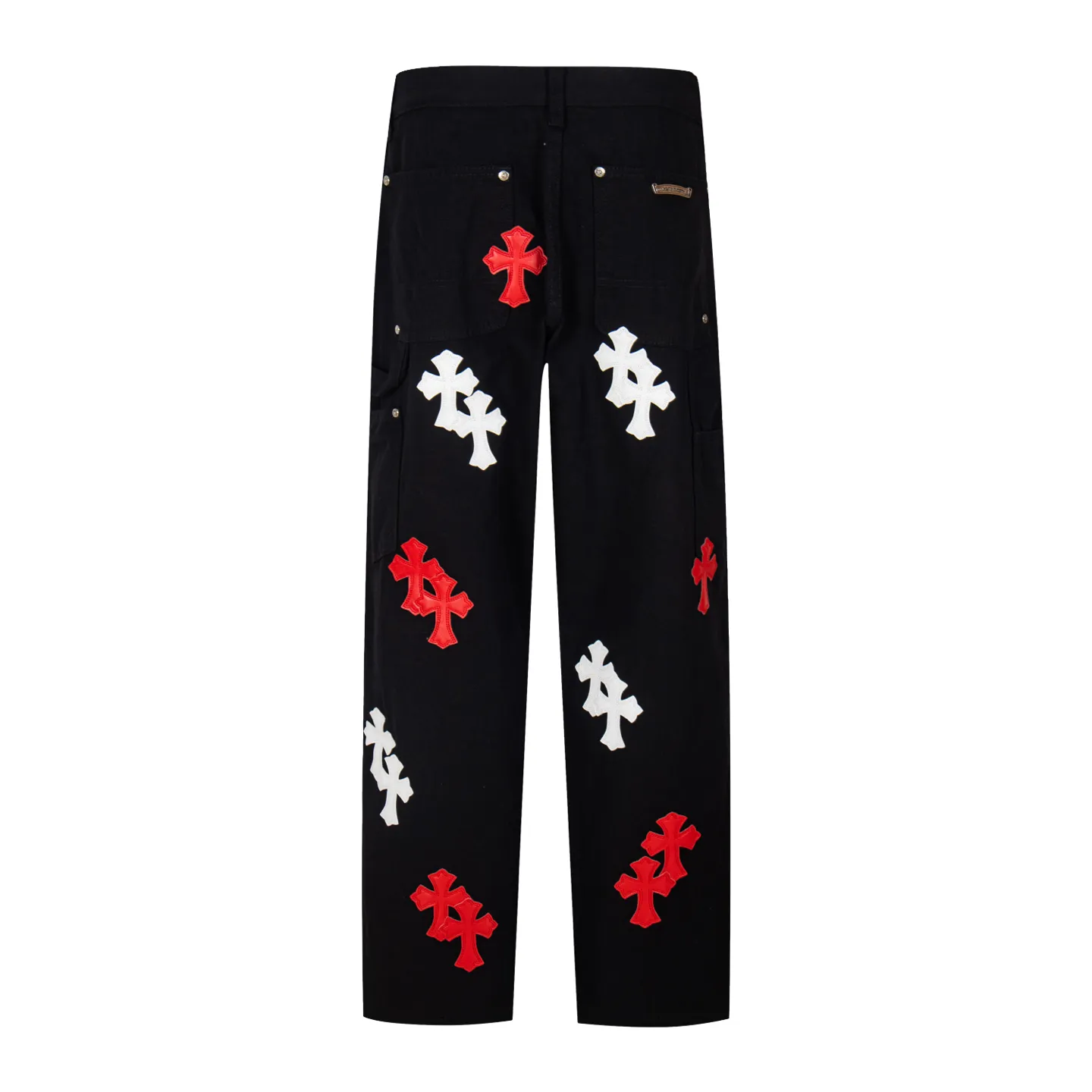 P260 Chrome Hearts Black Timber Pants Red Leather and White Leather Elements Washed Jeans True to restore the ultimate vintage texture Three-dimensional version Loose and comfortable, not picky about body shape Makes you look taller and slimmer Factory Seiko Original factory quality control Same style for men and women Can be matched with couples Versatile recommendation Necessary jeans for all seasons Hipsters have been disappointed From the quality selection of fabrics, the tailoring of details, and the matching of patterns are impeccable! The upper body is so handsome when worn...it can be easily worn by men, women and children! The craftsmanship is made of heavy-duty washed pure cotton denim fabric. After washing, it is soft and thick. It is very stylish when worn on the body. Style number: 1773# Color: black Size: 28 30 32 34 36